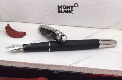 Replica MontBlanc Meisterstuck Fountain Pen Black & Sliver Clip
